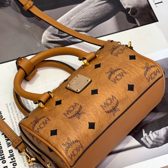 MCM MINI Aren Visetos Boston Pillow Bag - Picture 7 of 9